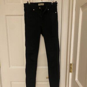 Size 25 Madewell 9" Highrise Skinny Jeans Black